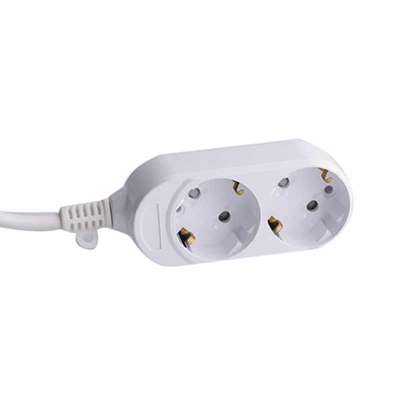 10a White 2 ổ cắm tiêu chuẩn EU mà không có công tắc