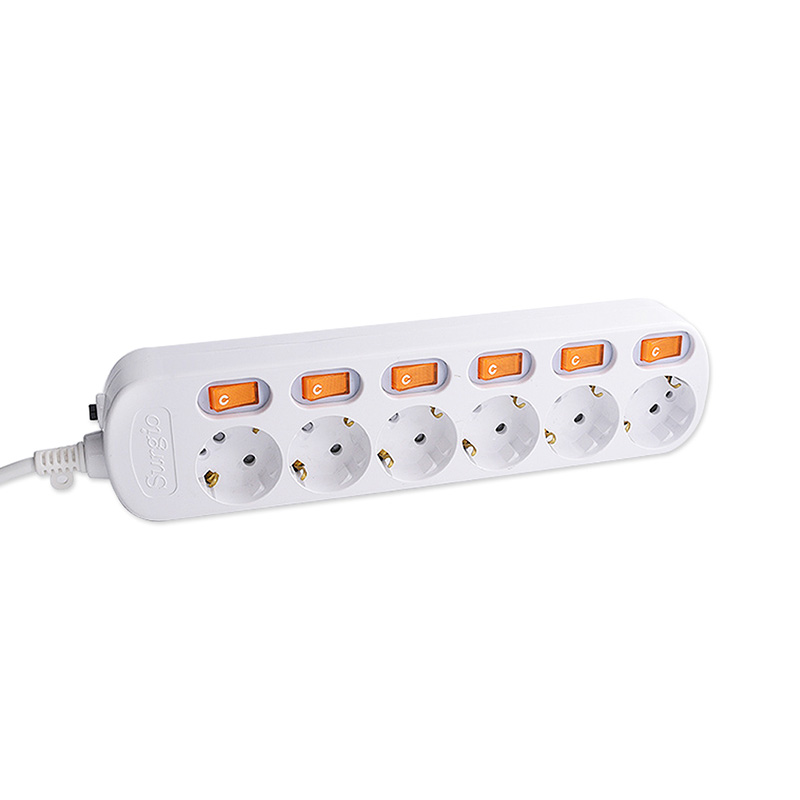 Cài đặt nhanh 6 ổ cắm tiêu chuẩn EU với công tắc độc lập