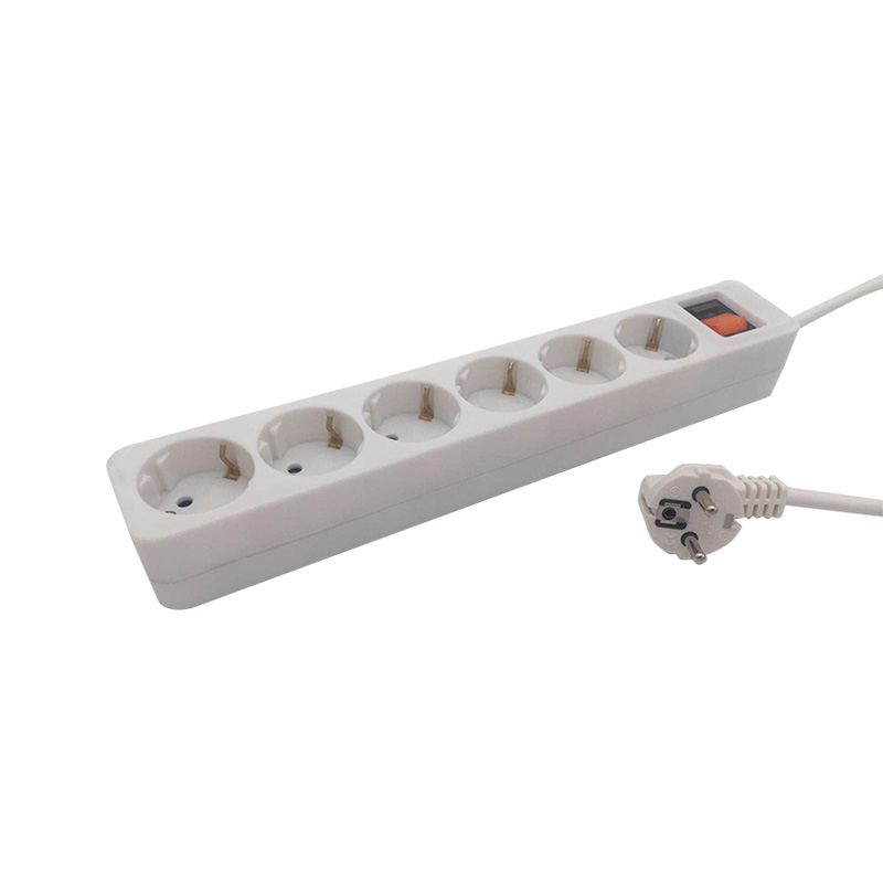 Vật liệu PP cách điện nhiệt 6 ổ cắm tiêu chuẩn EU EU Vật liệu PP cách điện nhiệt 6 ổ cắm tiêu chuẩn EU EU